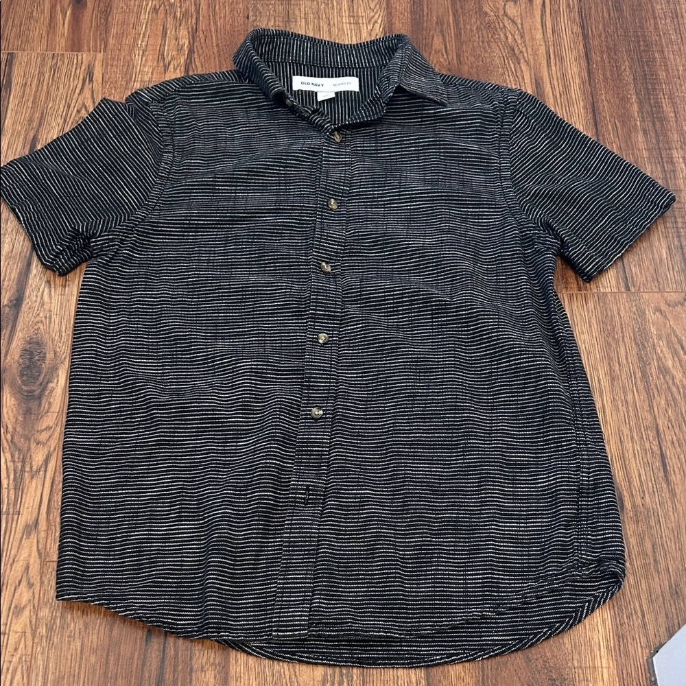 Old Navy Men's Dark Striped Button-Down Shirt